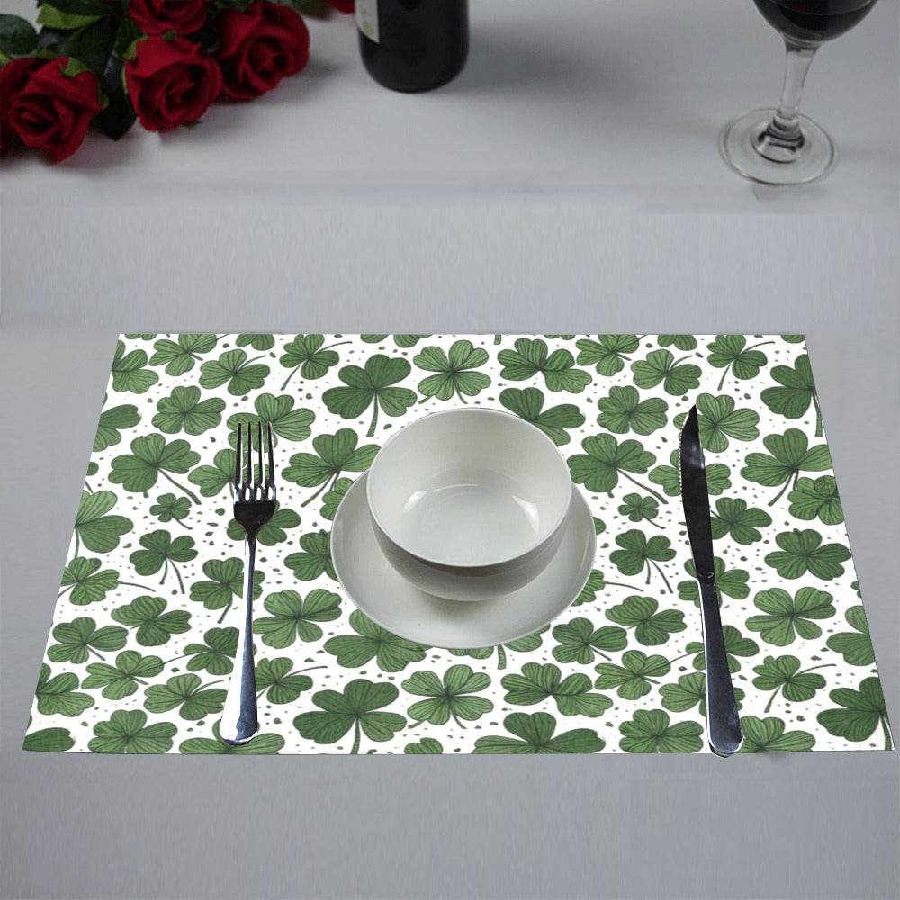 Clovers Table Placemat (set of 6) Placemats 12" x 18" (Set of 6) DeRose Seasonal