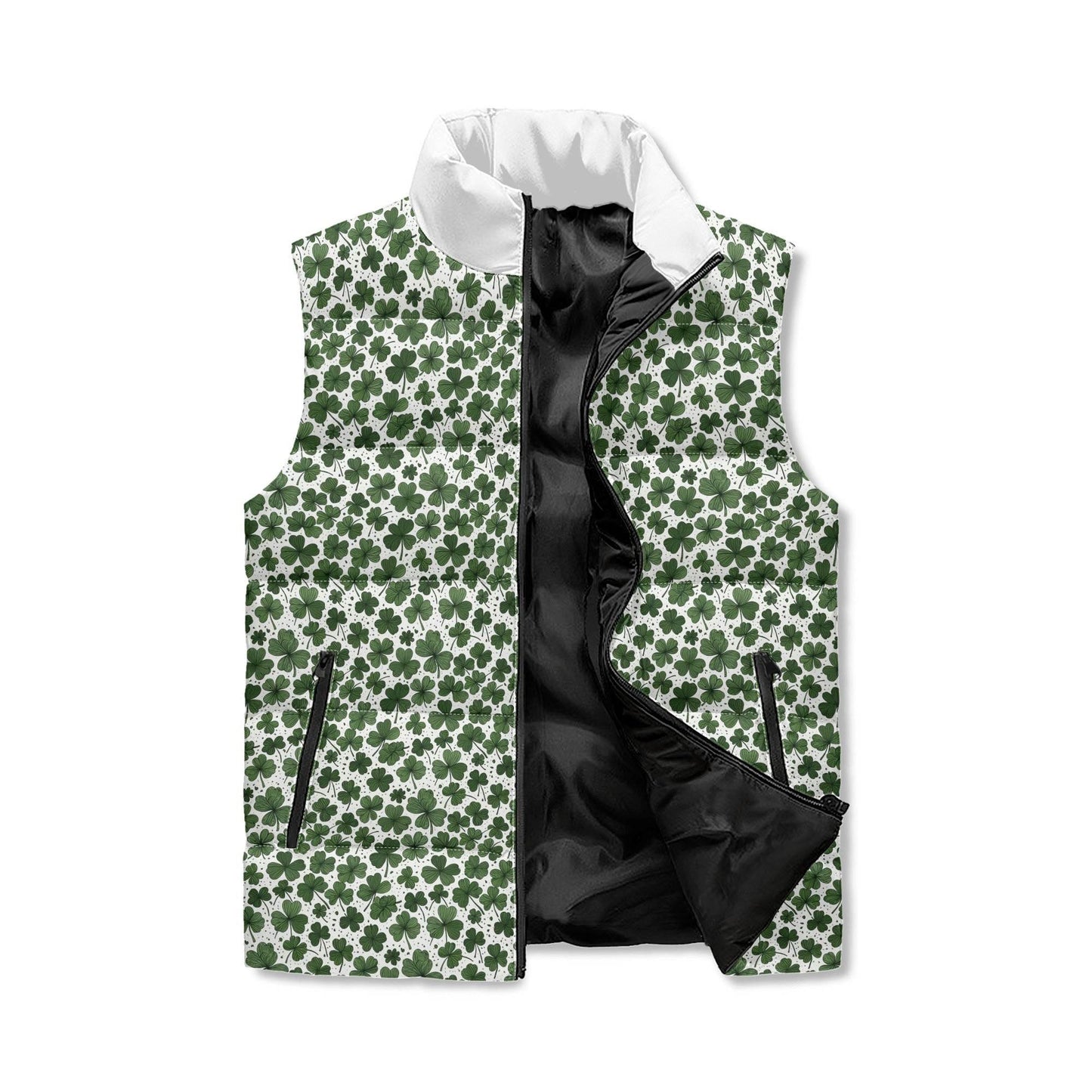 Clovers Unisex Lightweight Stand Collar Zip Up Puffer Vest - DeRose Seasonal