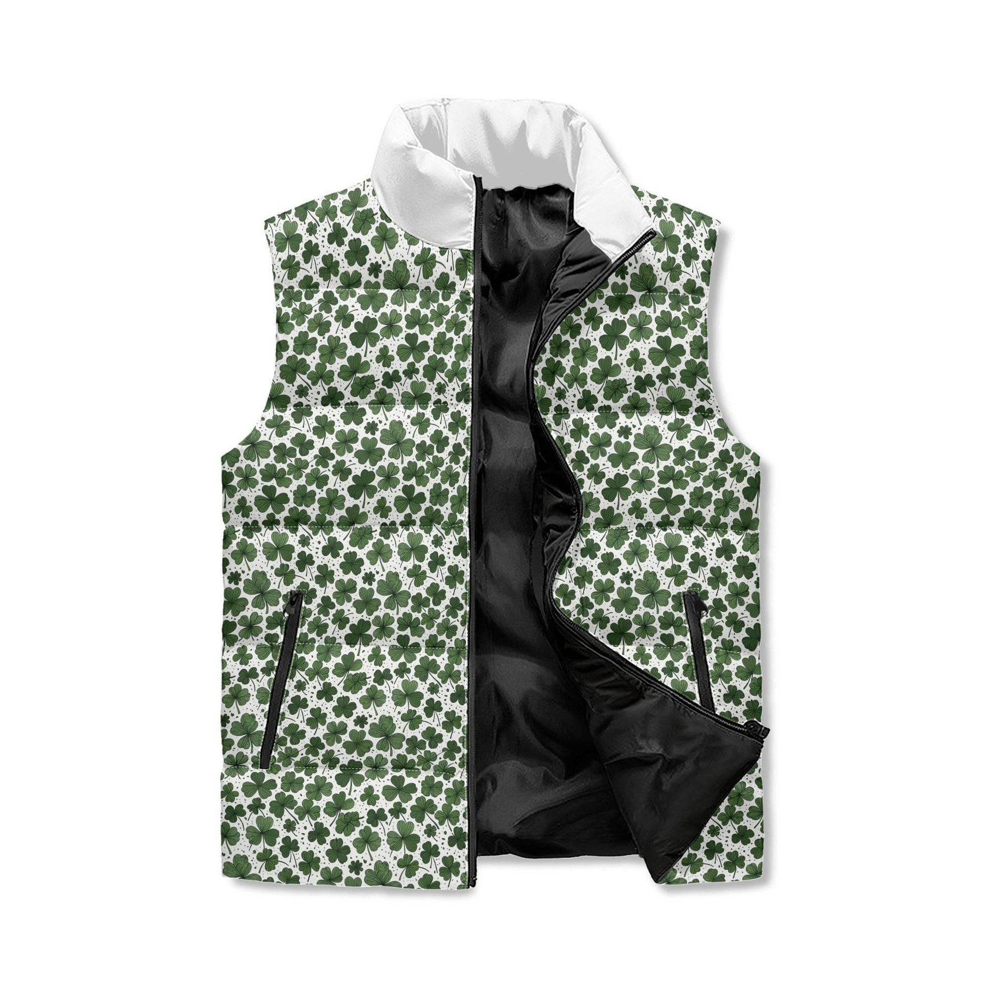 Clovers Unisex Lightweight Stand Collar Zip Up Puffer Vest - DeRose Seasonal