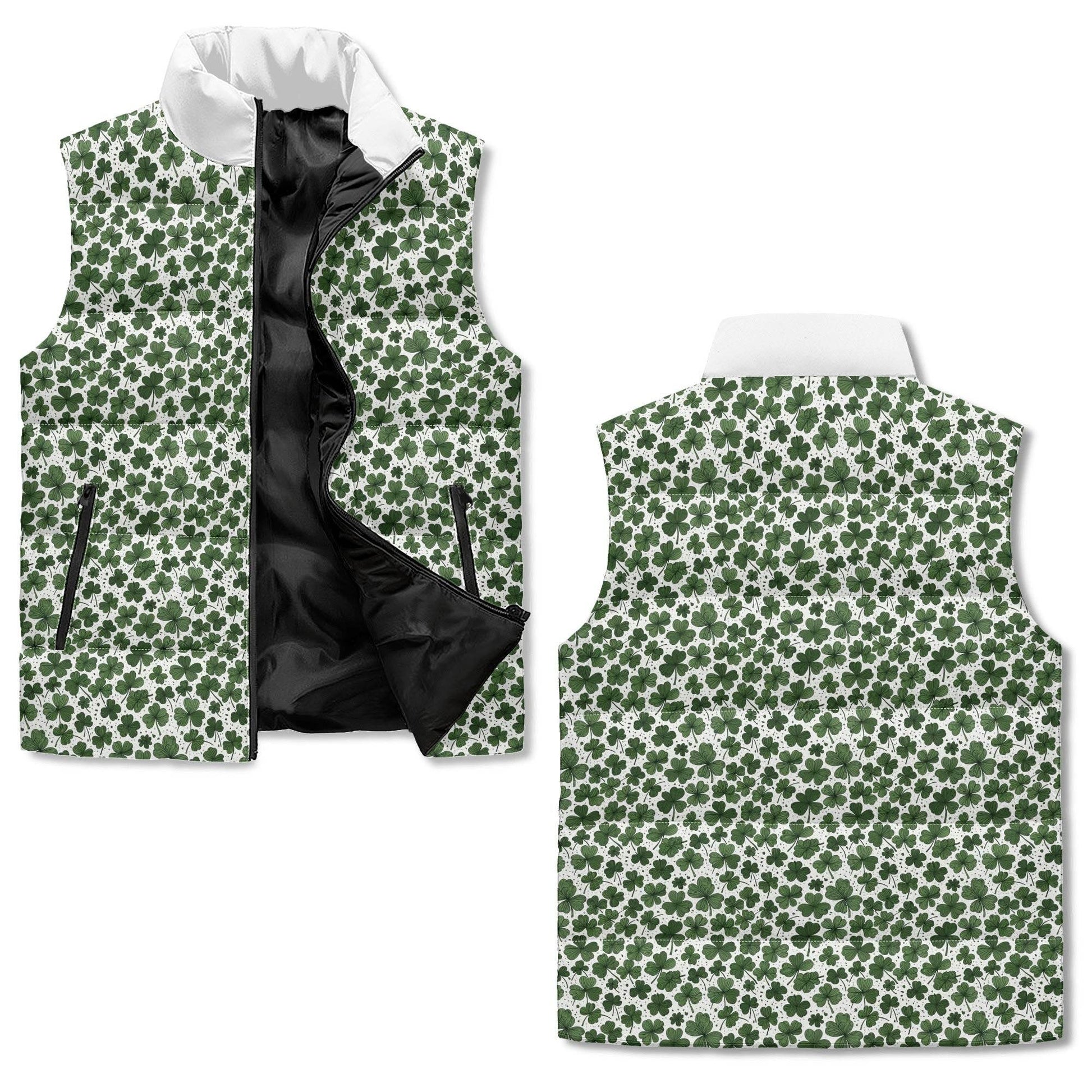 Clovers Unisex Lightweight Stand Collar Zip Up Puffer Vest - DeRose Seasonal