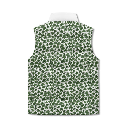Clovers Unisex Lightweight Stand Collar Zip Up Puffer Vest - DeRose Seasonal