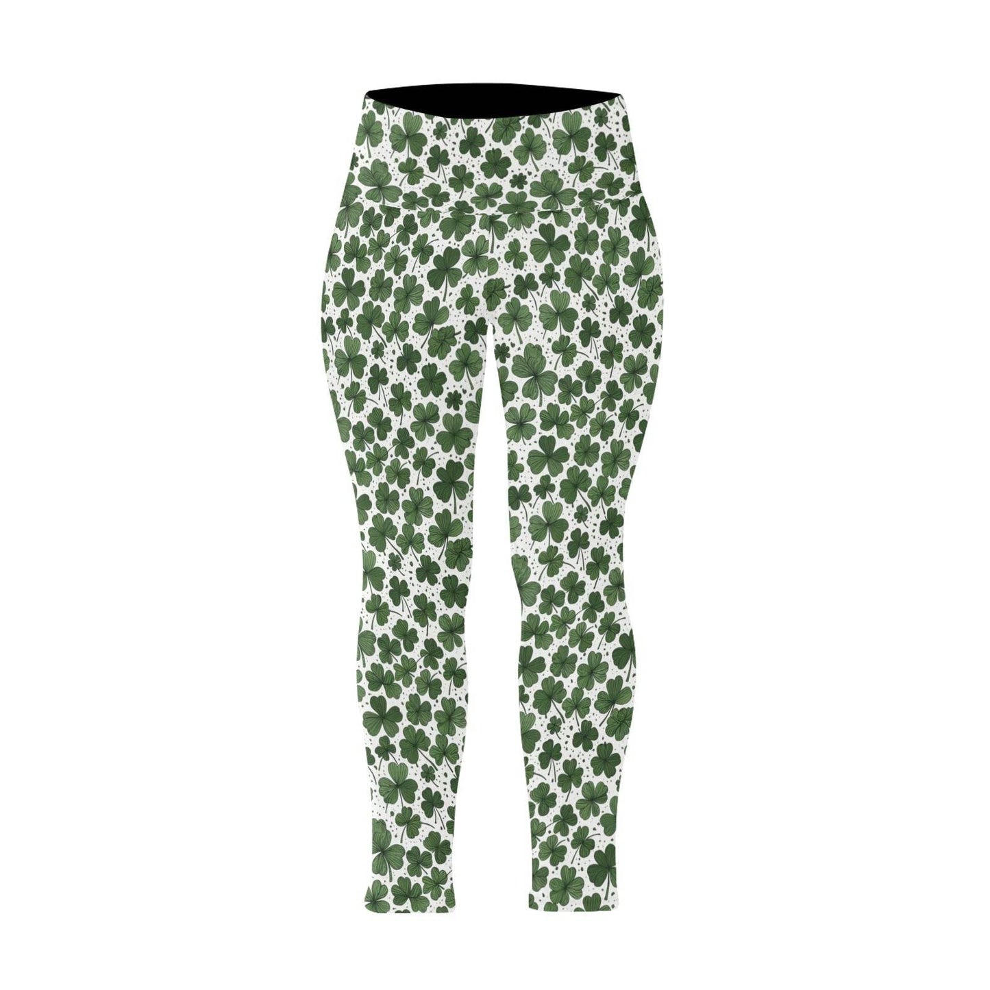 Clovers Women's Plus Size High Waited Leggings Women's High Waist Leggings(Plus Size)(ModelL45) - DeRose Seasonal