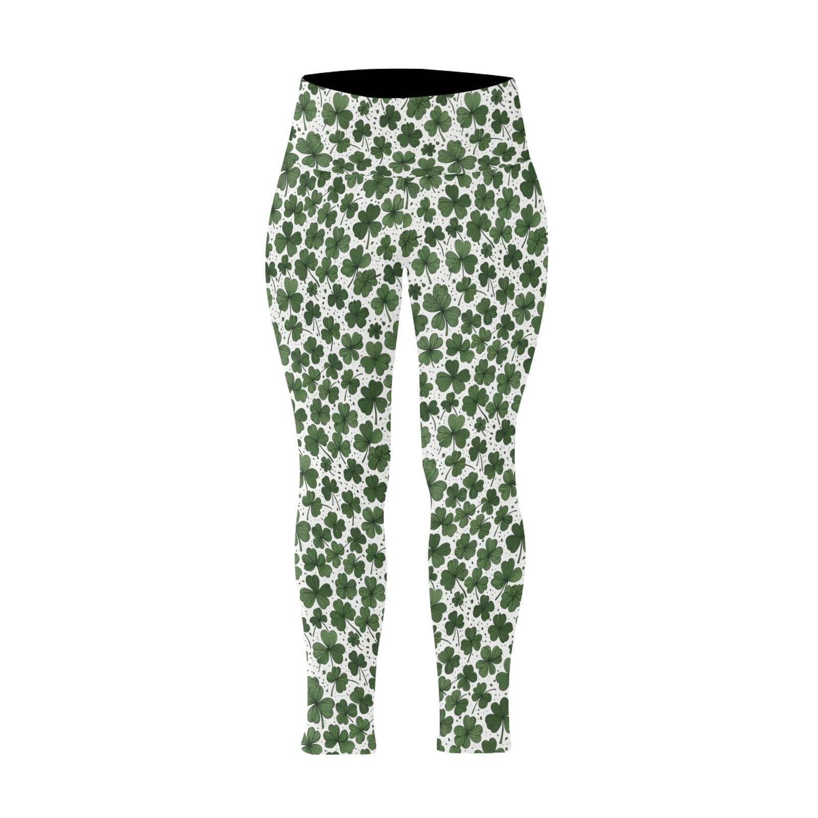 Clovers Women's Plus Size High Waited Leggings Women's High Waist Leggings(Plus Size)(ModelL45) - DeRose Seasonal