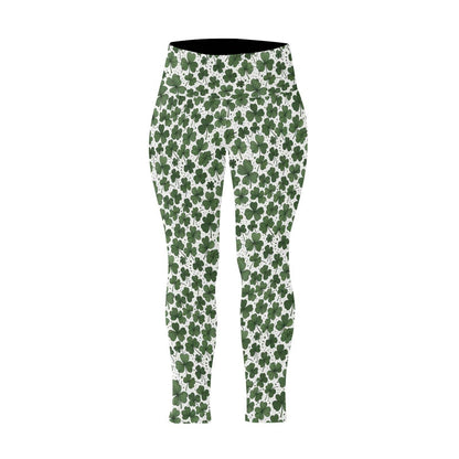 Clovers Women's Plus Size High Waited Leggings Women's High Waist Leggings(Plus Size)(ModelL45) - DeRose Seasonal