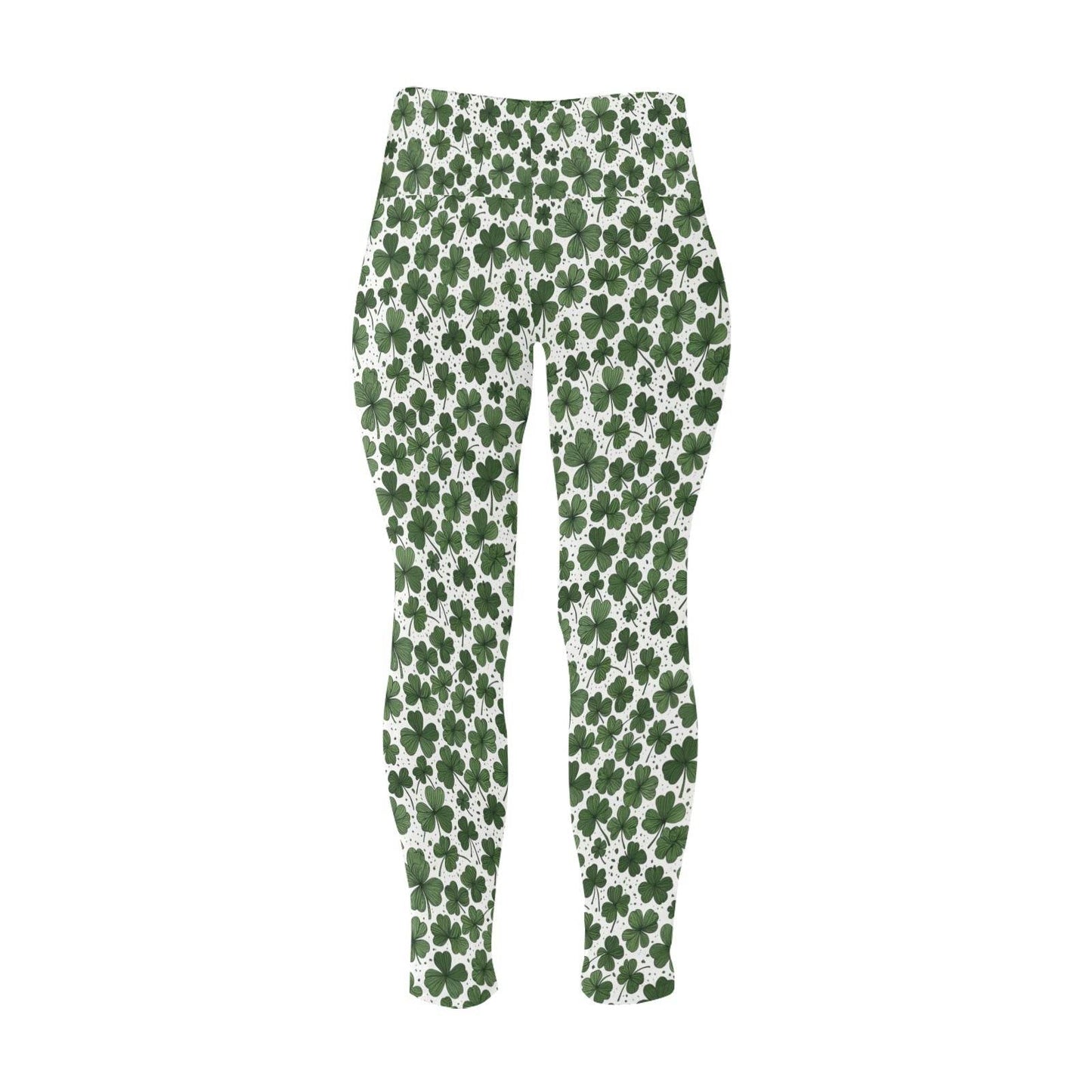 Clovers Women's Plus Size High Waited Leggings Women's High Waist Leggings(Plus Size)(ModelL45) - DeRose Seasonal