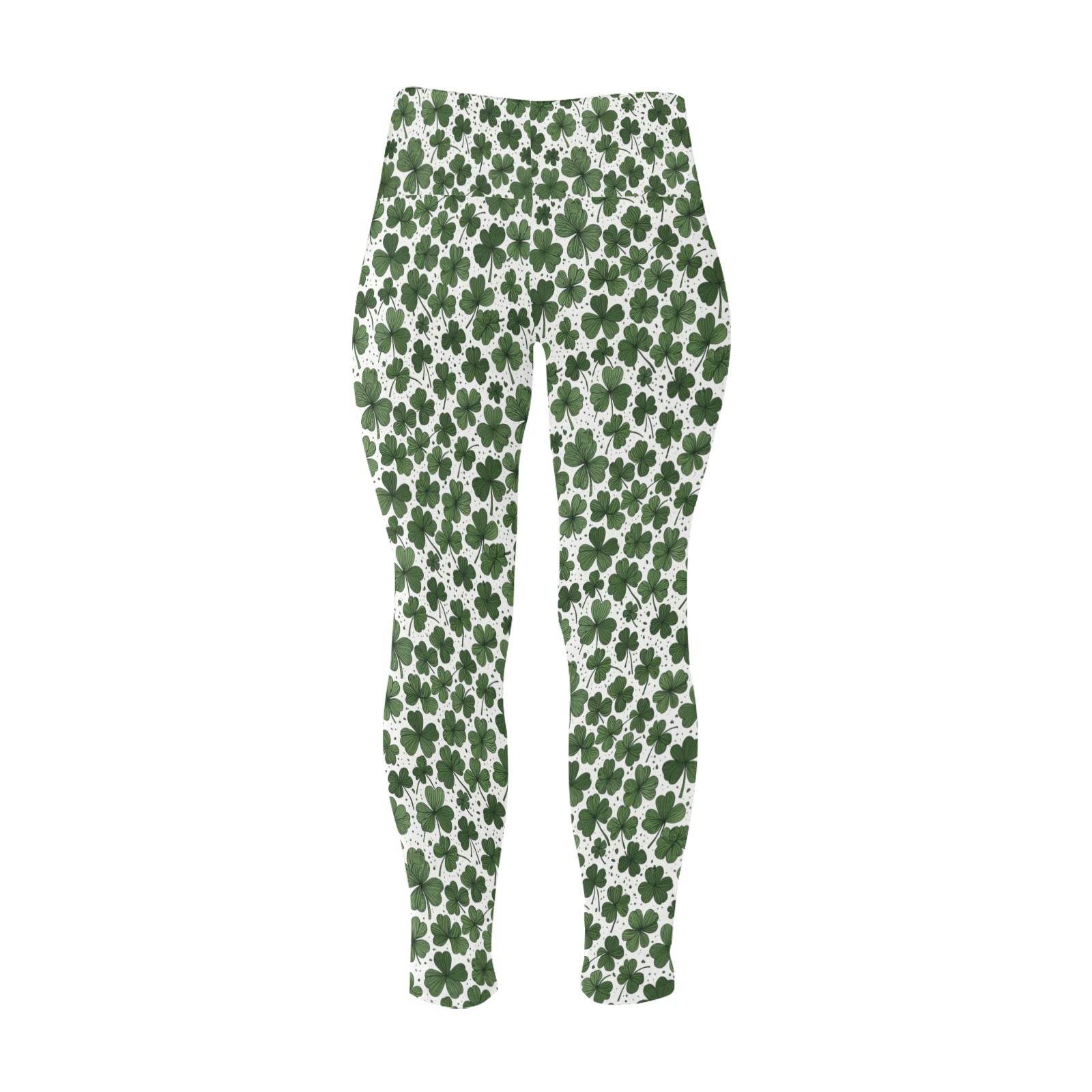 Clovers Women's Plus Size High Waited Leggings Women's High Waist Leggings(Plus Size)(ModelL45) - DeRose Seasonal
