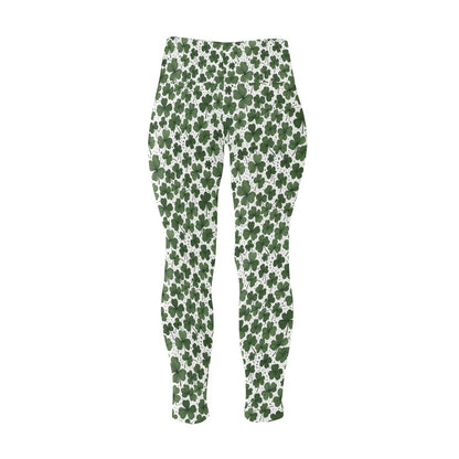 Clovers Women's Plus Size High Waited Leggings Women's High Waist Leggings(Plus Size)(ModelL45) - DeRose Seasonal