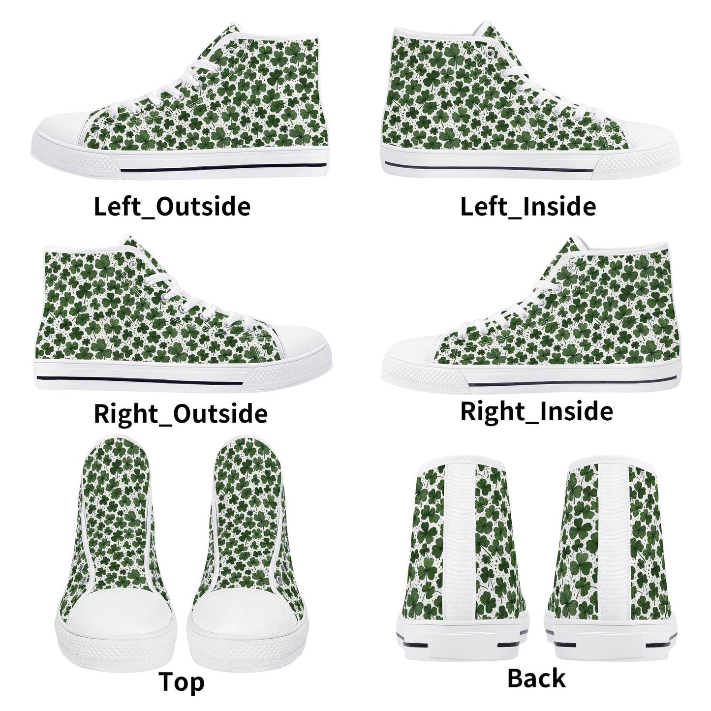 Clovers Women's High Top Canvas Shoes - DeRose Seasonal