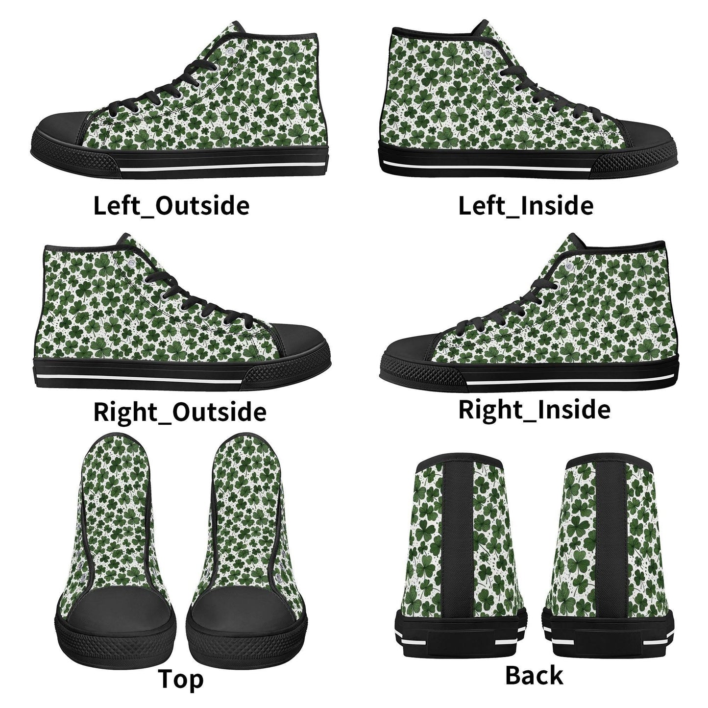 Clovers Women's High Top Canvas Shoes - DeRose Seasonal