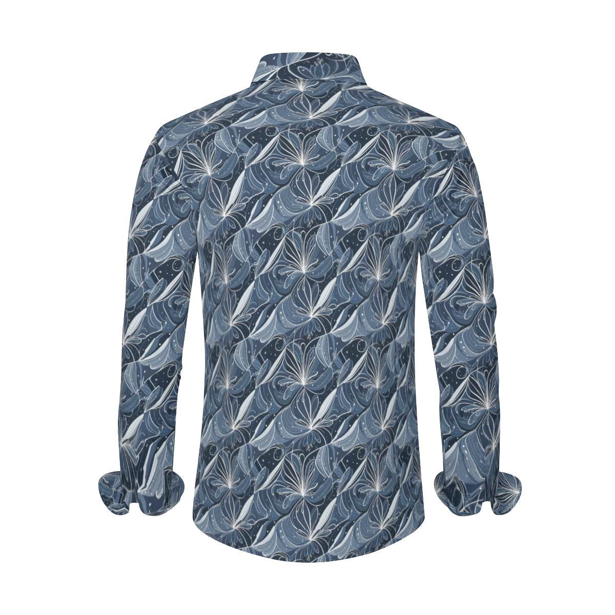 Cold Wind Men's Classic Long-Sleeved Button up Polyester Dress Shirt - DeRose Seasonal
