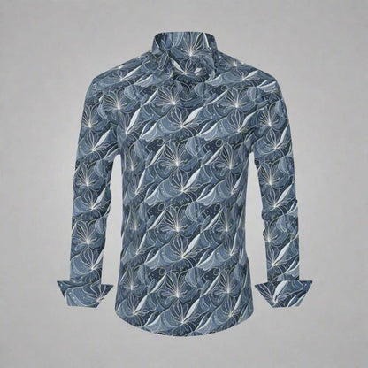 Cold Wind Men's Classic Long-Sleeved Button up Polyester Dress Shirt - DeRose Seasonal