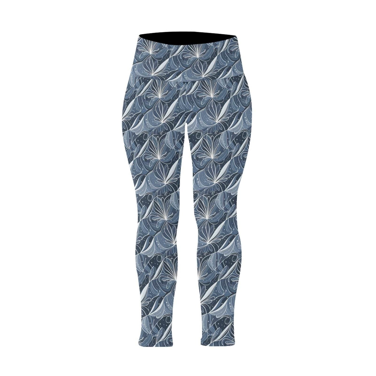 Cold Wind Women's Plus Size High Waited Leggings Women's High Waist Leggings(Plus Size)(ModelL45) - DeRose Seasonal