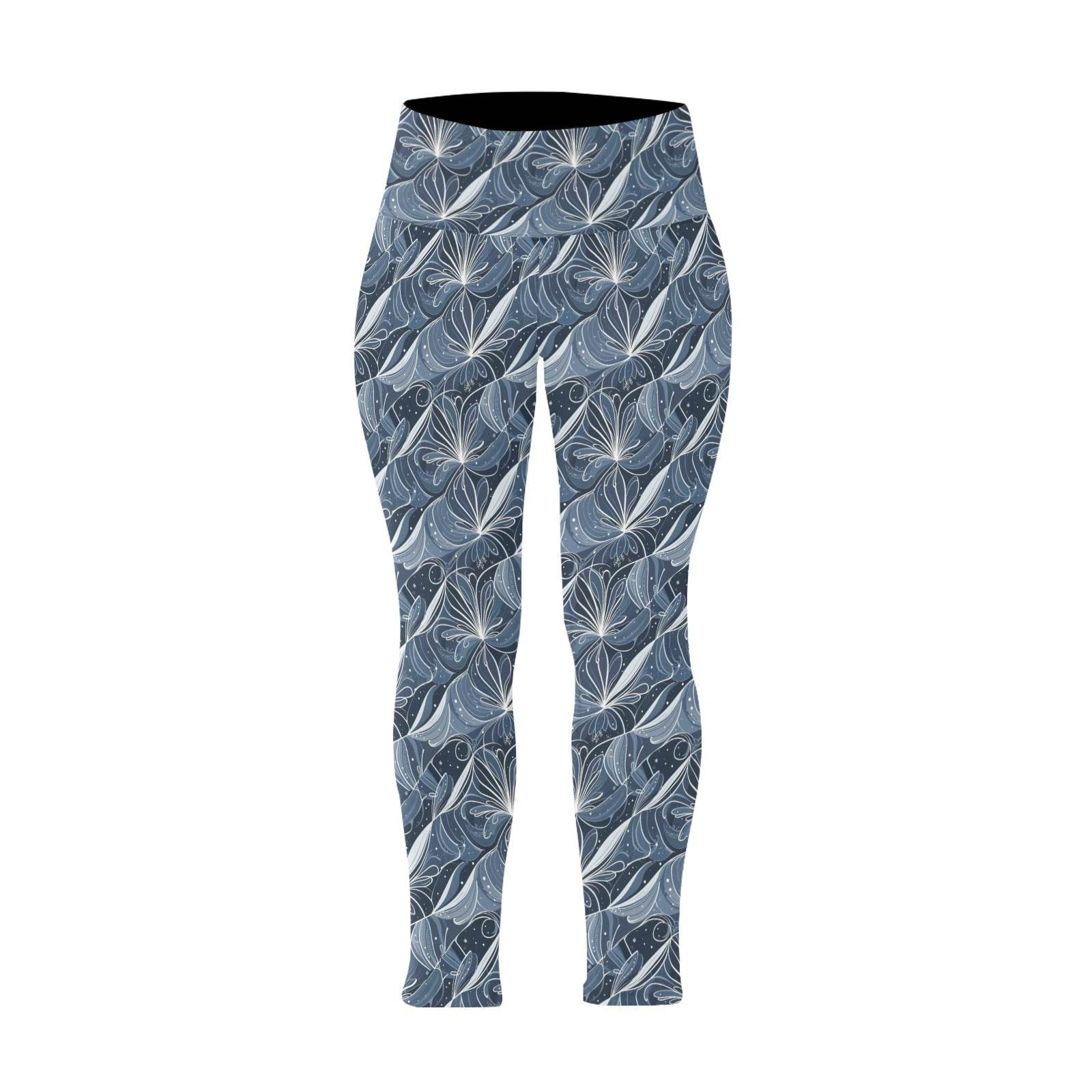 Cold Wind Women's Plus Size High Waited Leggings Women's High Waist Leggings(Plus Size)(ModelL45) - DeRose Seasonal