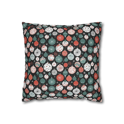 Colorful Ornaments Spun Polyester Square Pillowcase - DeRose Seasonal