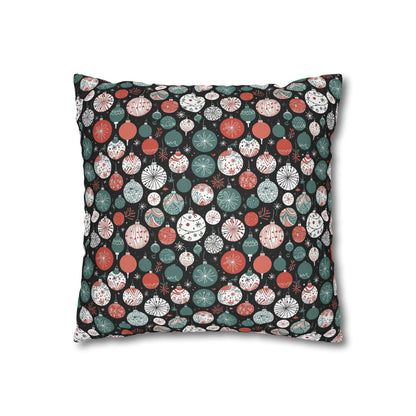 Colorful Ornaments Spun Polyester Square Pillowcase - DeRose Seasonal