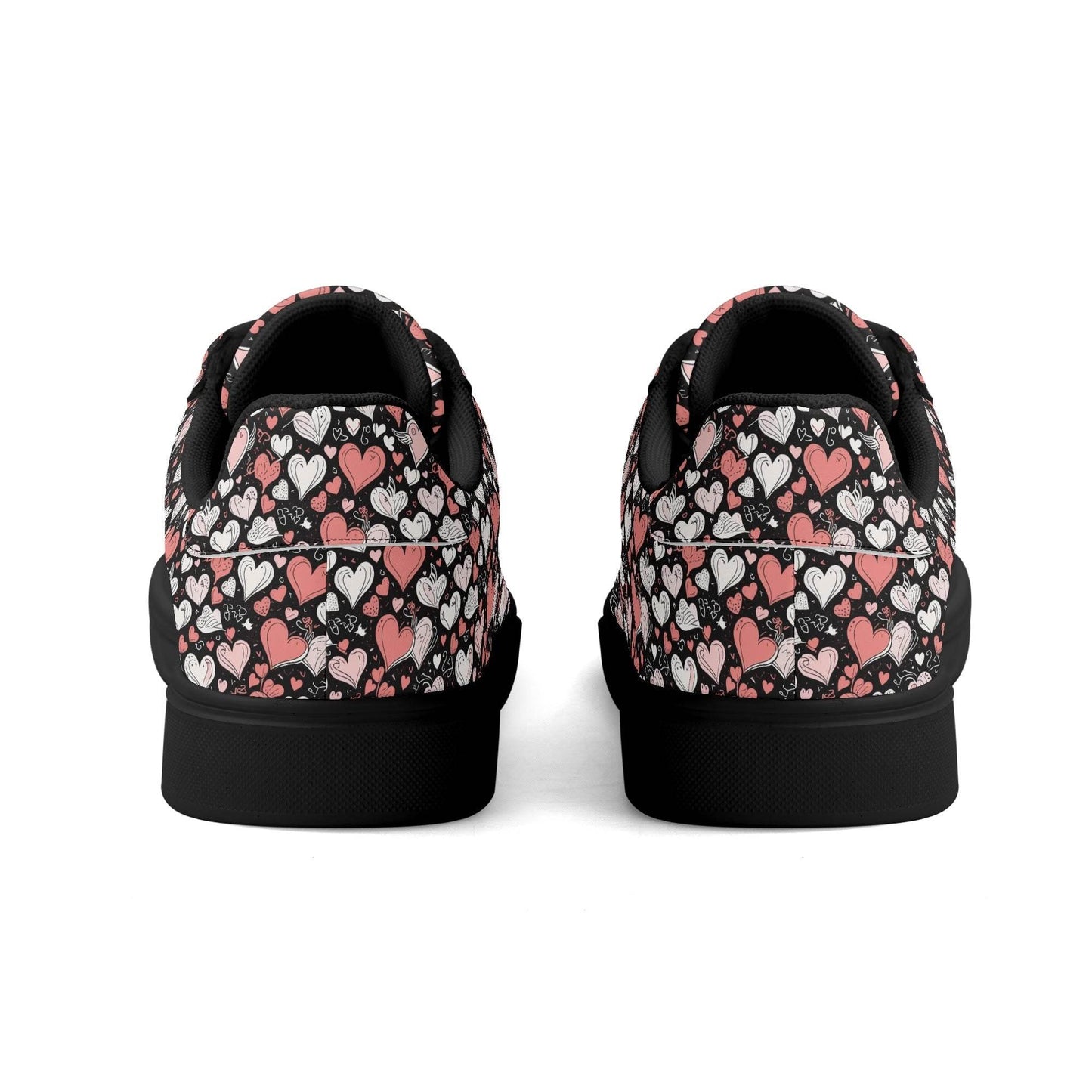 Colorful Hearts Adult Lightweight Brand Low Top Leather Shoes - DeRose Seasonal