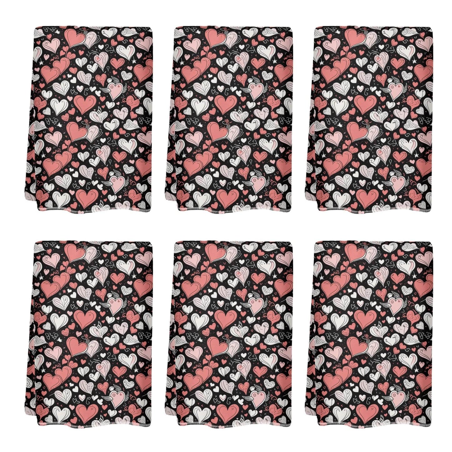 Colorful Hearts Hand Towels (6 Pcs) - DeRose Seasonal