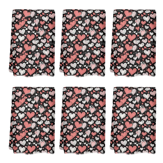 Colorful Hearts Hand Towels (6 Pcs) - DeRose Seasonal