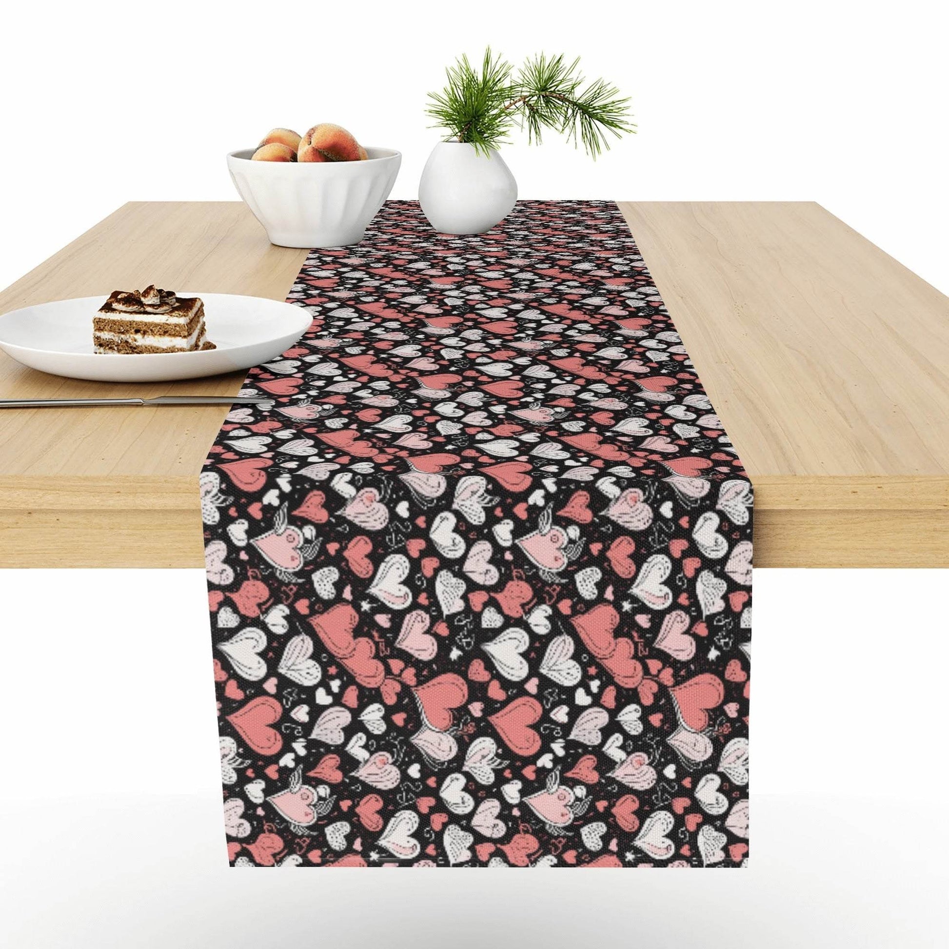 Colorful Hearts Polyester Table Runner - DeRose Seasonal