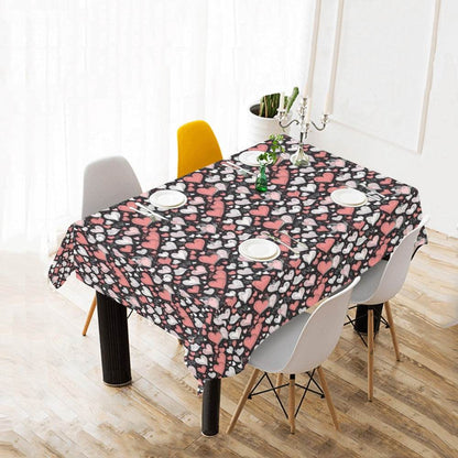 Colorful Hearts Polyester Tablecloth Polyester Tablecloth 70"x 52" DeRose Seasonal