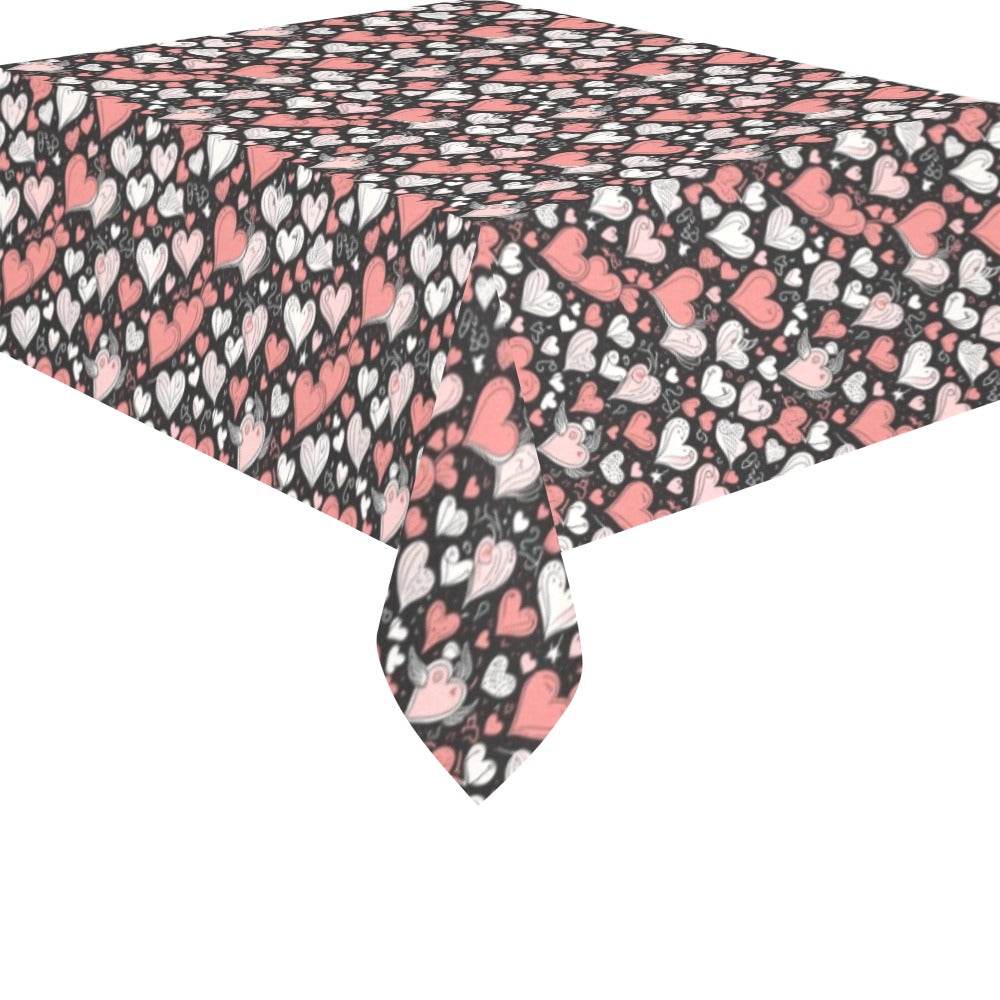 Colorful Hearts Polyester Tablecloth Polyester Tablecloth 70"x 52" DeRose Seasonal