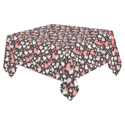 Colorful Hearts Polyester Tablecloth Polyester Tablecloth 70"x 52" DeRose Seasonal