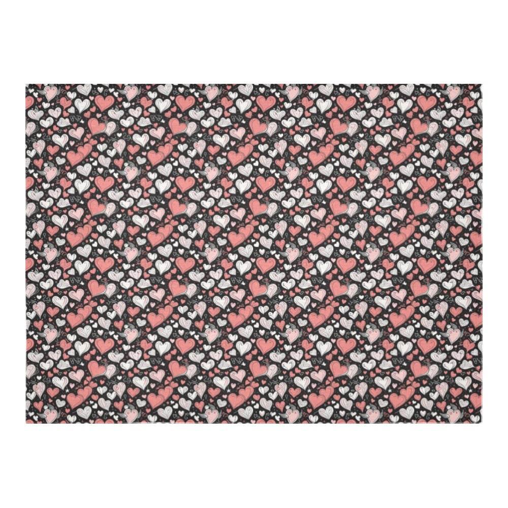 Colorful Hearts Polyester Tablecloth Polyester Tablecloth 70"x 52" DeRose Seasonal