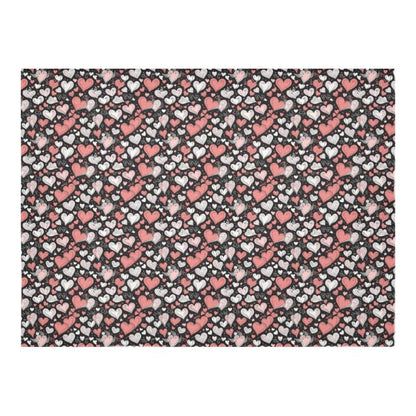 Colorful Hearts Polyester Tablecloth Polyester Tablecloth 70"x 52" DeRose Seasonal