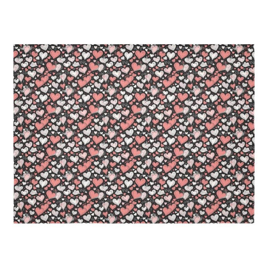 Colorful Hearts Polyester Tablecloth Polyester Tablecloth 70"x 52" DeRose Seasonal