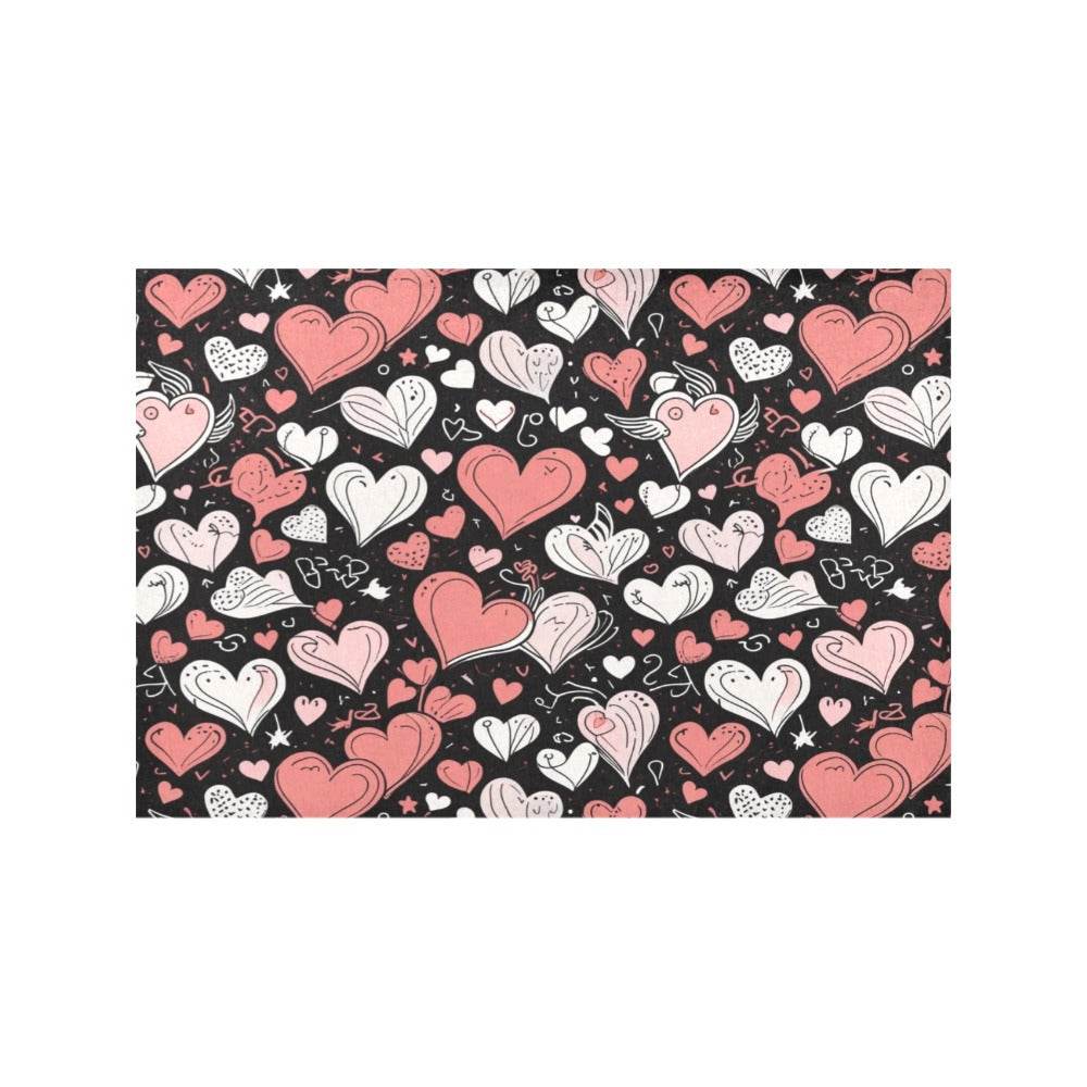 Colorful Hearts Table Placemat (set of 6) Placemats 12" x 18" (Set of 6) DeRose Seasonal