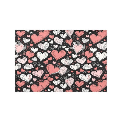 Colorful Hearts Table Placemat (set of 6) Placemats 12" x 18" (Set of 6) DeRose Seasonal