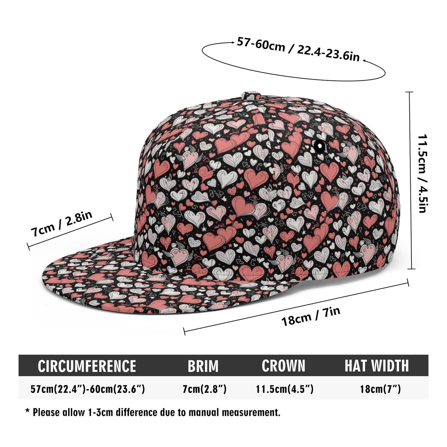Colorful Hearts Unisex Classic Snapbacks - DeRose Seasonal