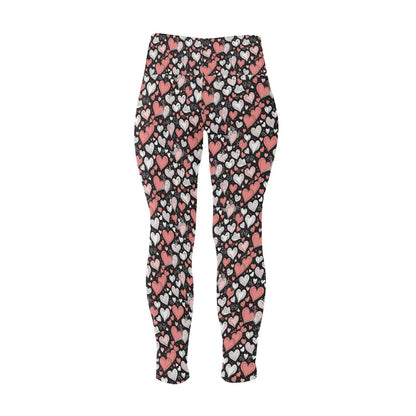 Colorful Hearts Women's Plus Size High Waited Leggings Women's High Waist Leggings(Plus Size)(ModelL45) - DeRose Seasonal