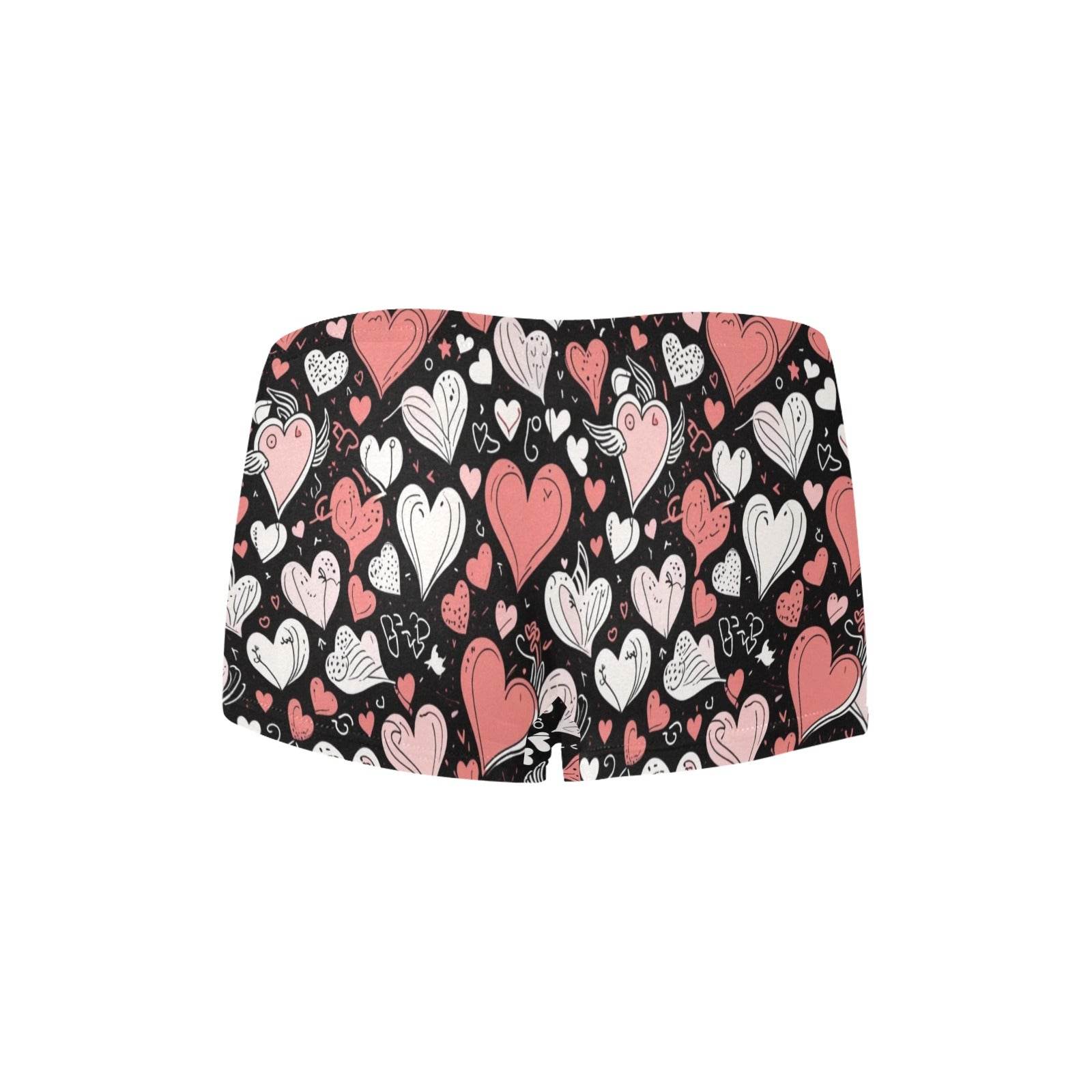 Colorful Hearts Women's Underwear Briefs Women's Boyshort Panties (Model L31) - DeRose Seasonal