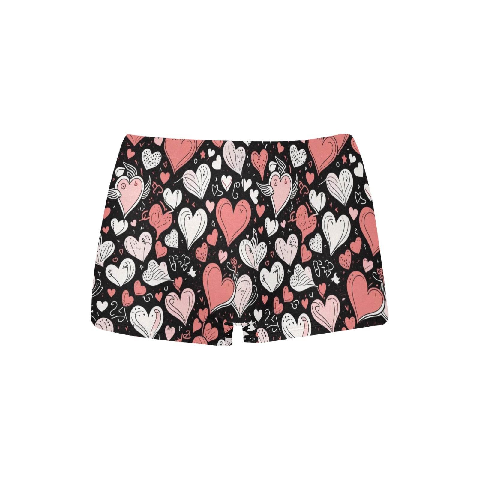 Colorful Hearts Women's Underwear Briefs Women's Boyshort Panties (Model L31) - DeRose Seasonal