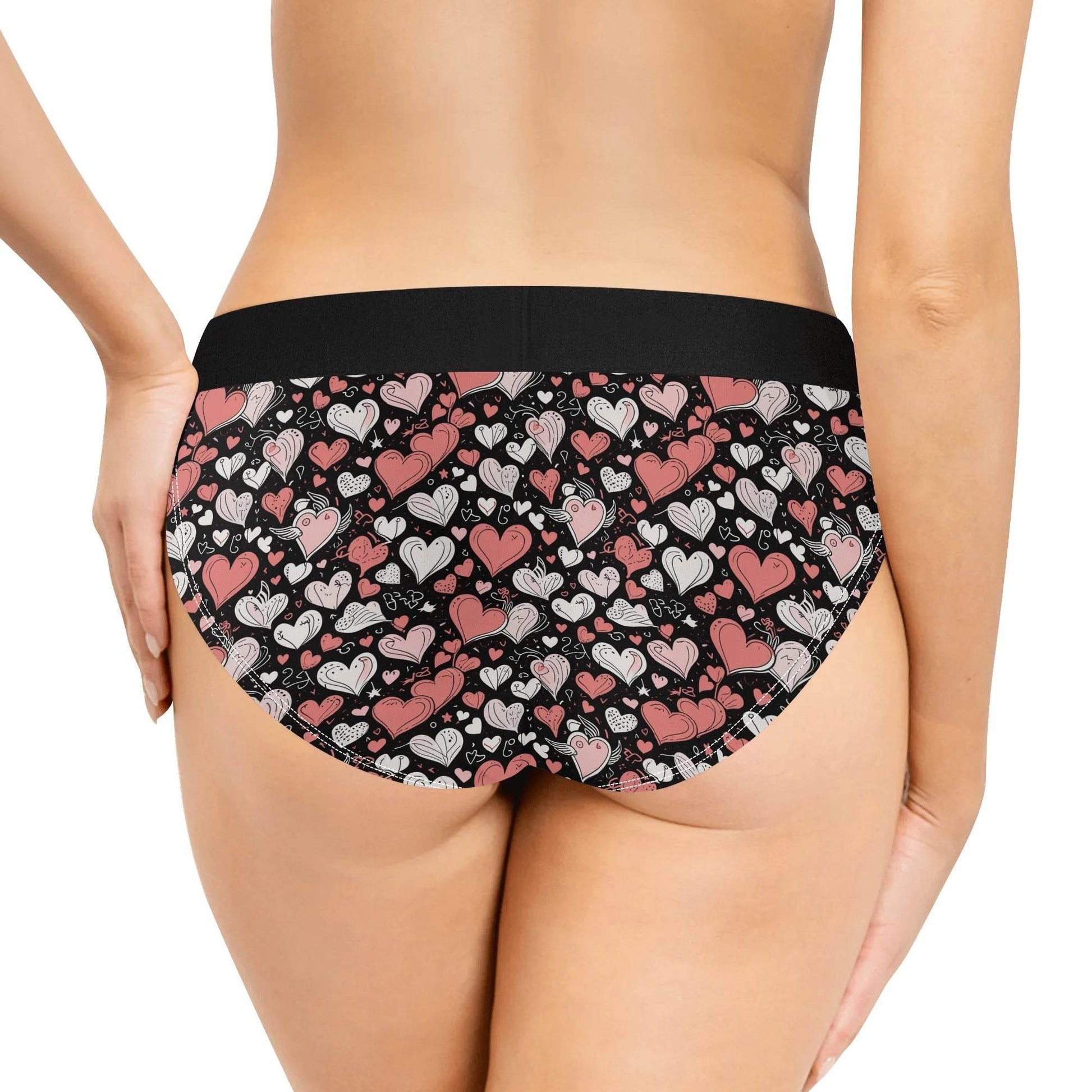 Colorful Hearts Women's Mid Waisted Briefs - DeRose Seasonal