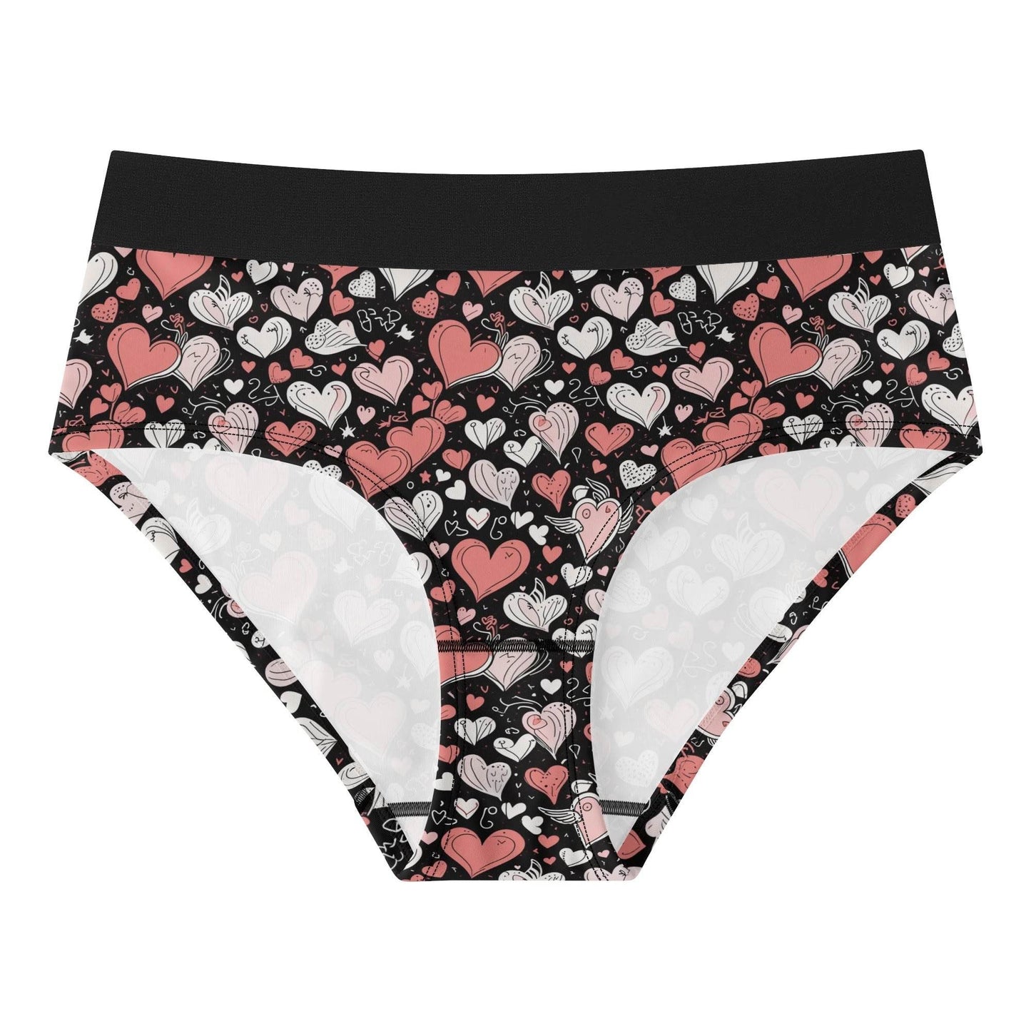 Colorful Hearts Women's Mid Waisted Briefs - DeRose Seasonal