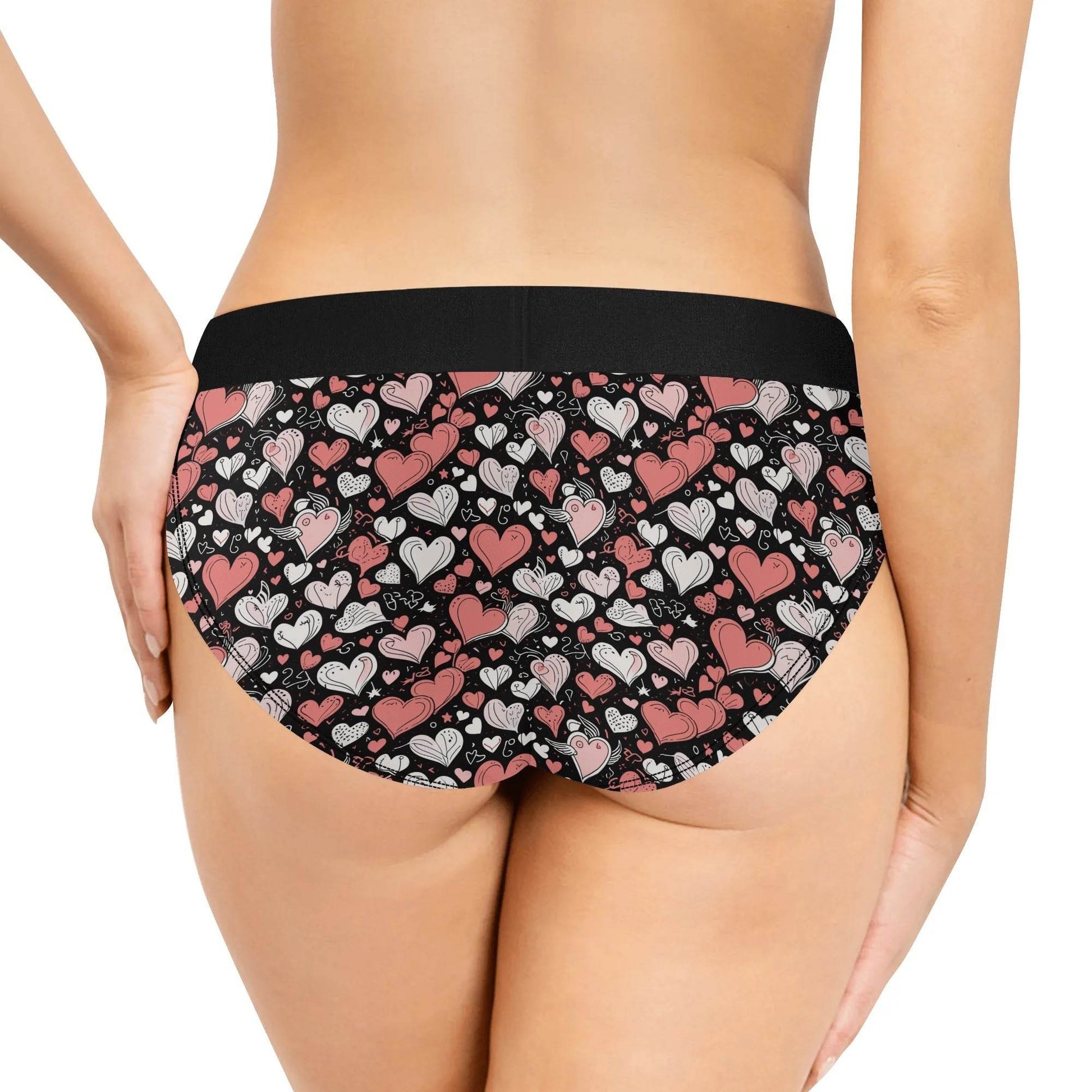Colorful Hearts Women's Mid Waisted Briefs - DeRose Seasonal