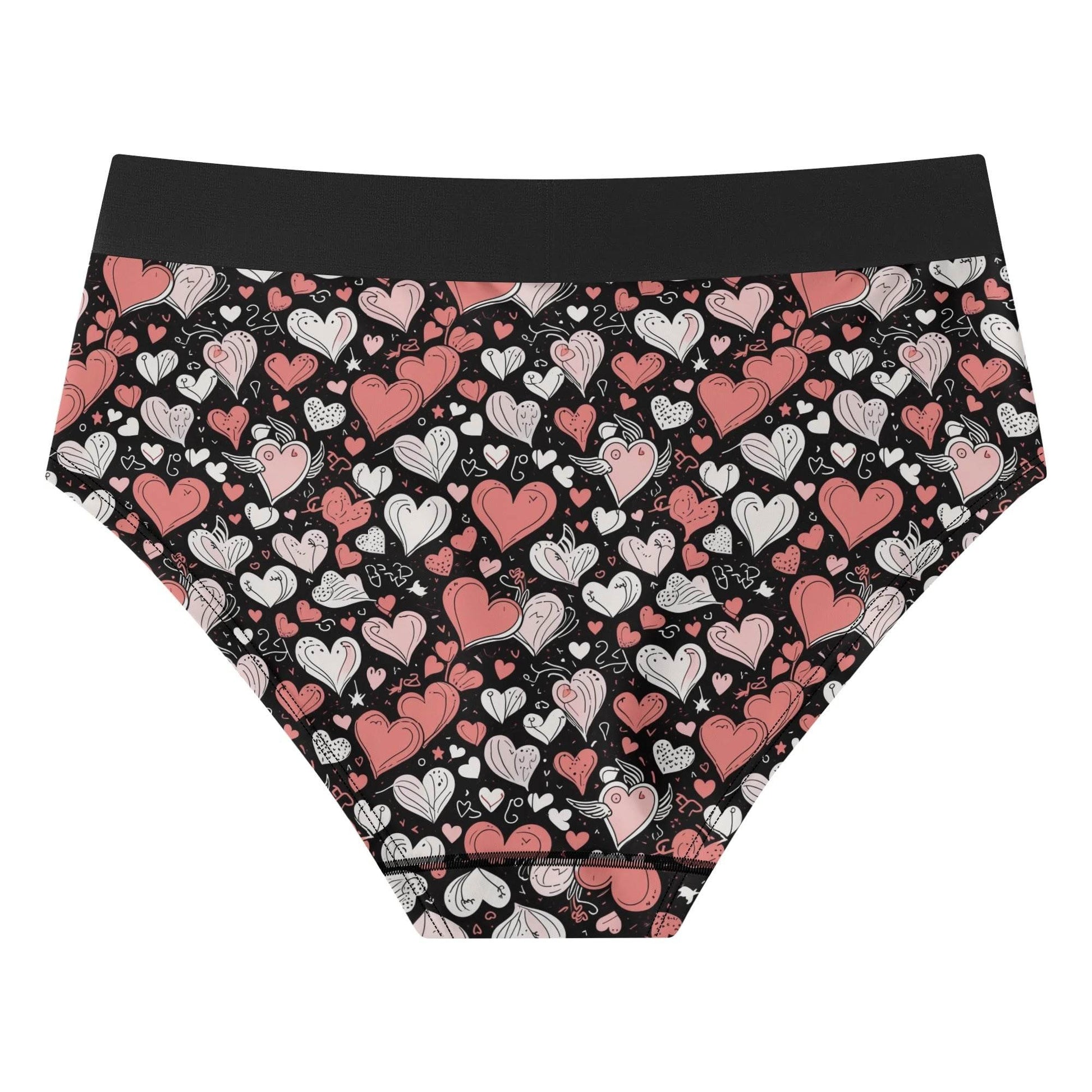 Colorful Hearts Women's Mid Waisted Briefs - DeRose Seasonal