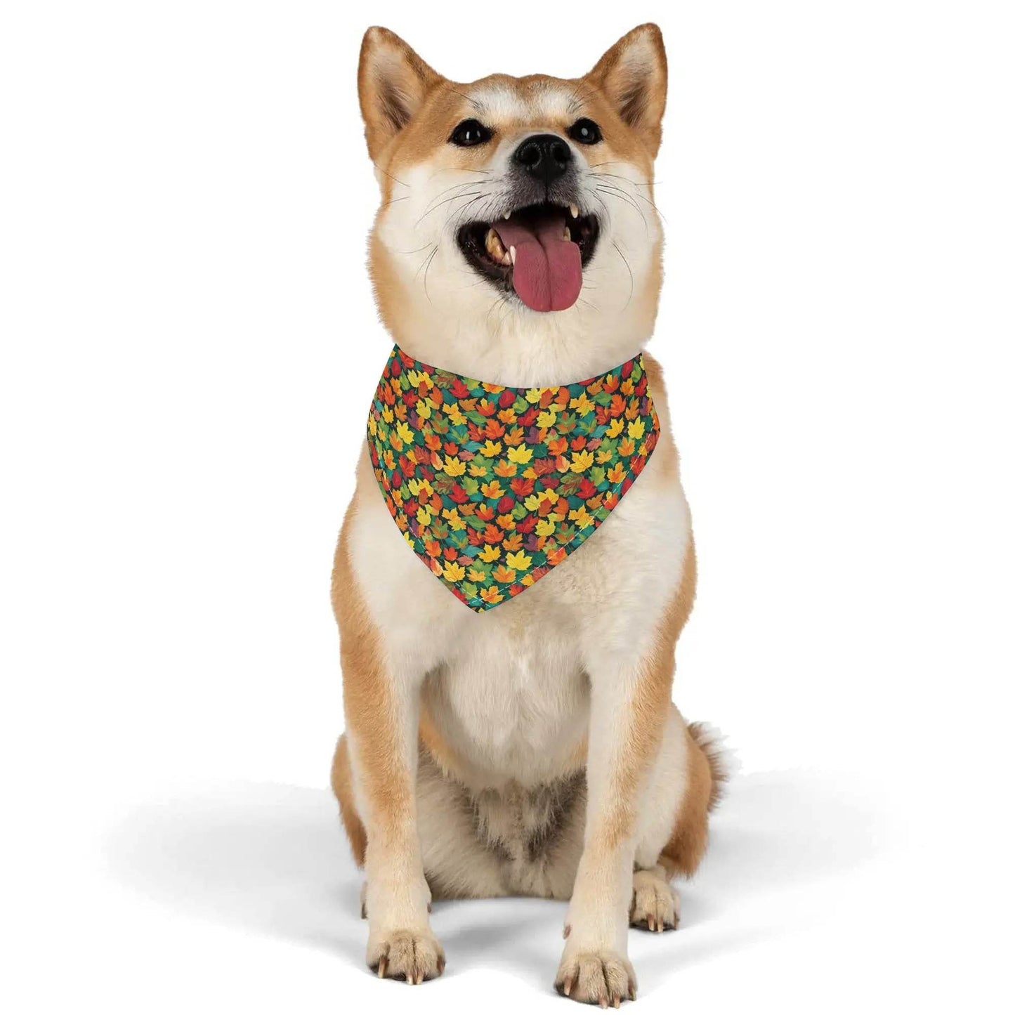 Colorful Leaves Animal Scarf Pet Adjustable Bandanas for Dogs Cats - DeRose Seasonal