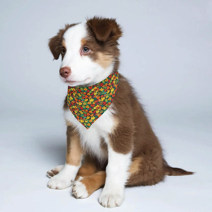 Colorful Leaves Animal Scarf Pet Adjustable Bandanas for Dogs Cats - DeRose Seasonal