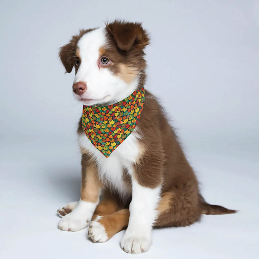 Colorful Leaves Animal Scarf Pet Adjustable Bandanas for Dogs Cats - DeRose Seasonal