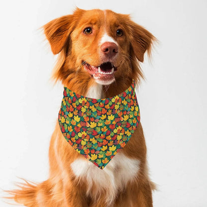 Colorful Leaves Animal Scarf Pet Adjustable Bandanas for Dogs Cats - DeRose Seasonal