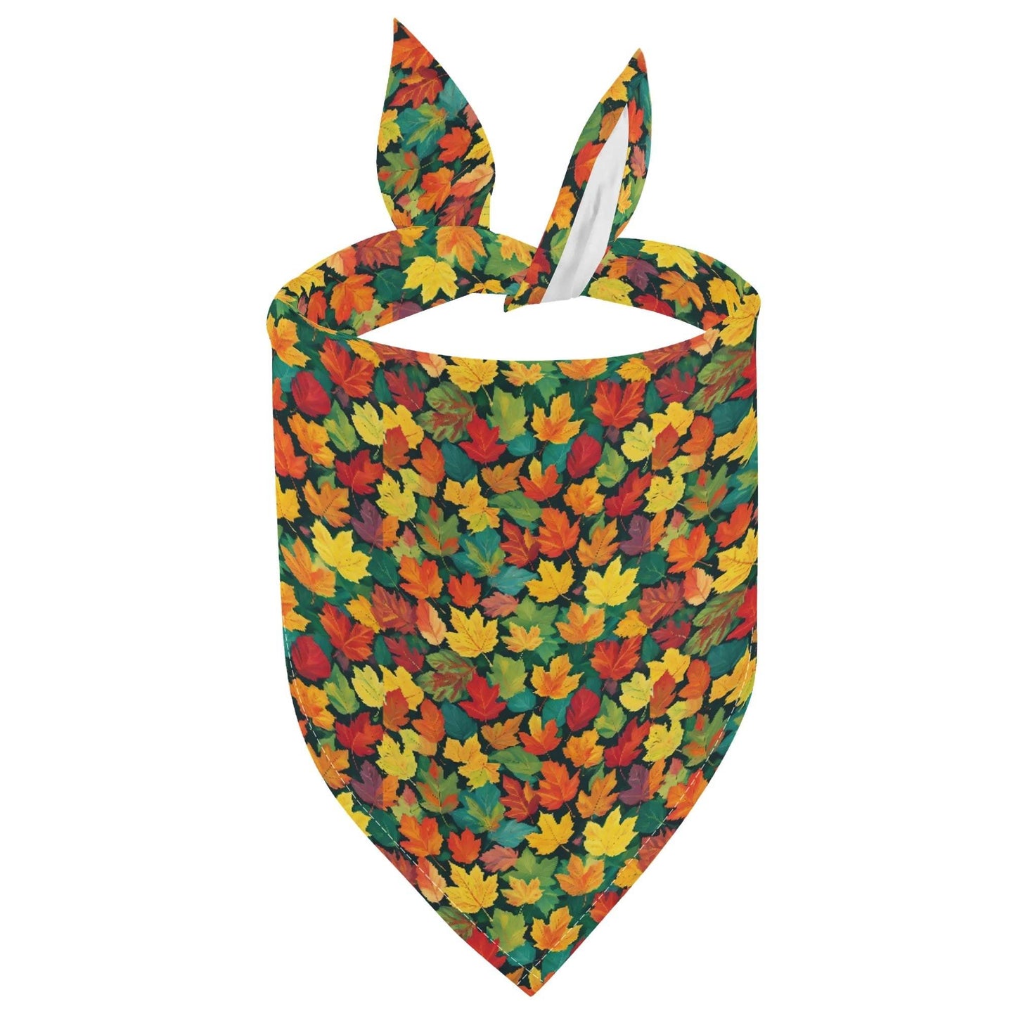Colorful Leaves Animal Scarf Pet Adjustable Bandanas for Dogs Cats - DeRose Seasonal