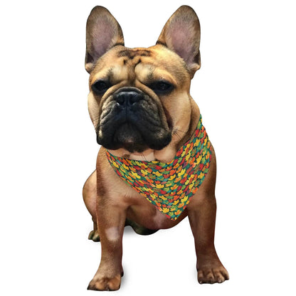 Colorful Leaves Animal Scarf Pet Adjustable Bandanas for Dogs Cats - DeRose Seasonal