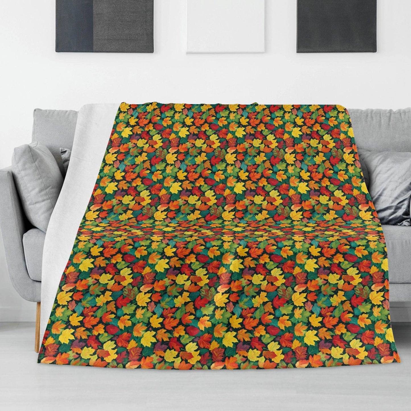 Colorful Leaves Flannel Breathable Blanket 4 Sizes - DeRose Seasonal