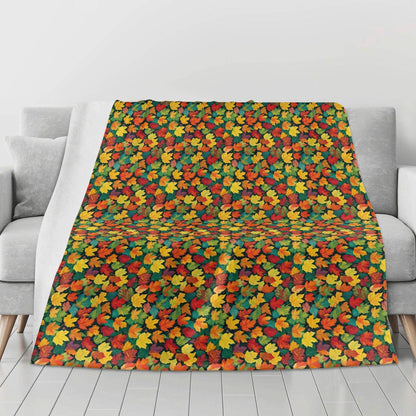 Colorful Leaves Flannel Breathable Blanket 4 Sizes - DeRose Seasonal