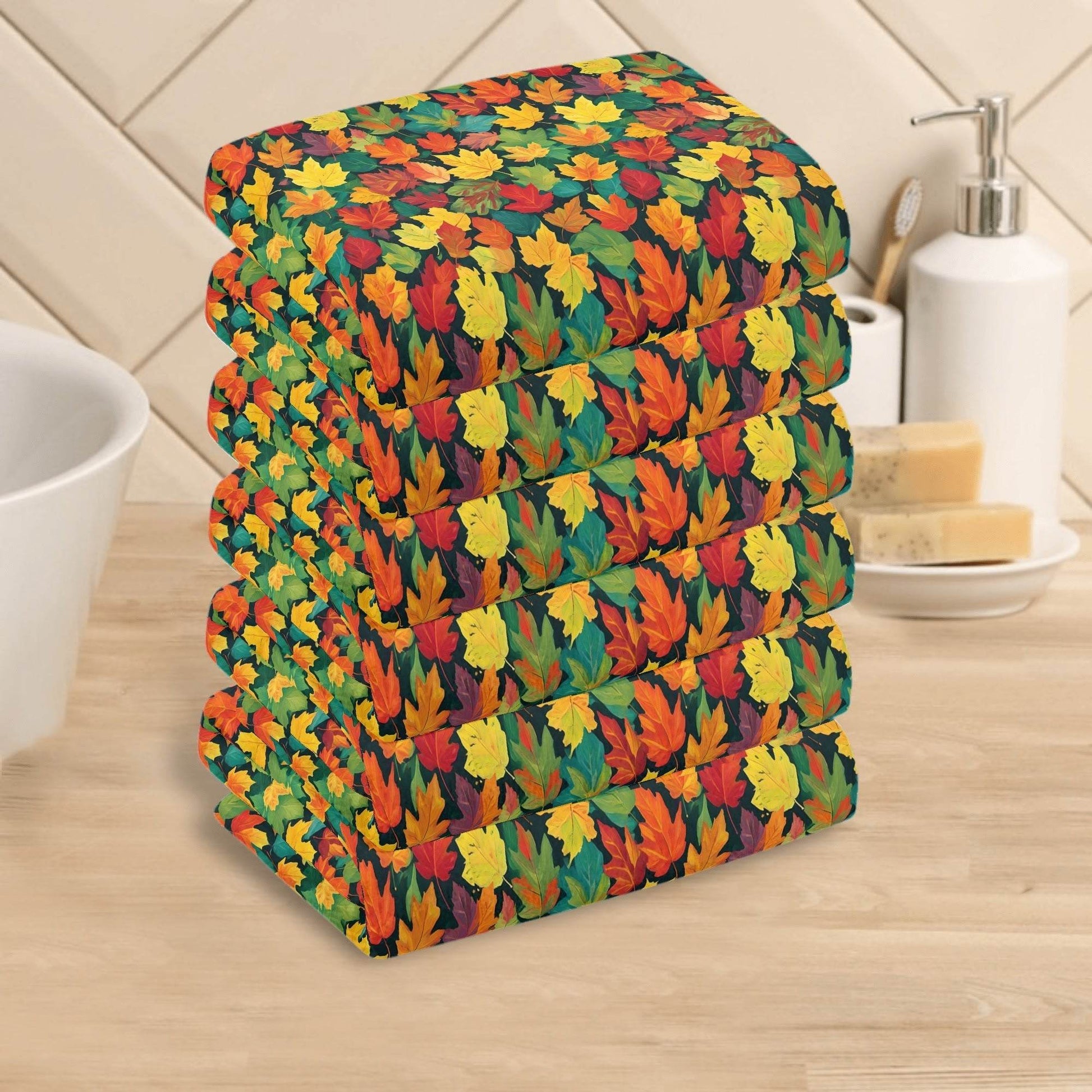 Colorful Leaves Hand Towels (6 Pcs) - DeRose Seasonal