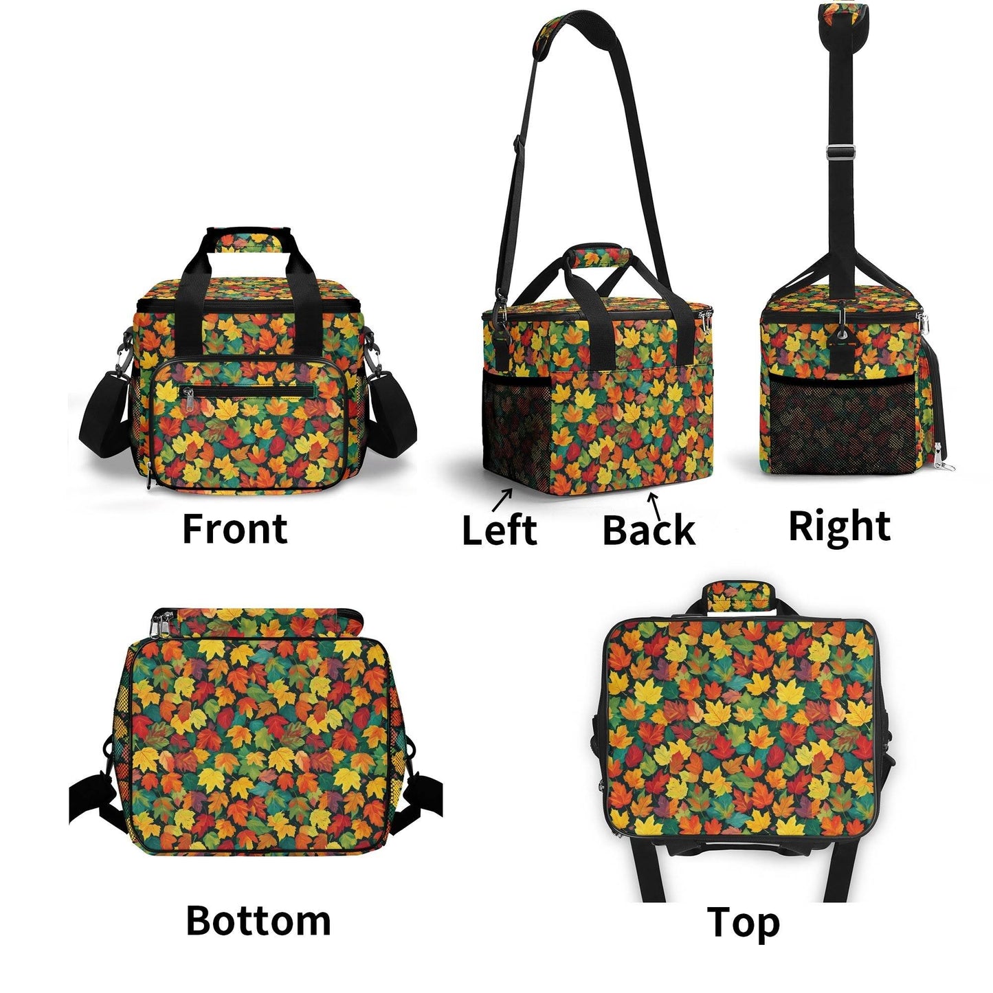 Colorful Leaves Insulated Leakproof Cooler Bag Lunch Box - DeRose Seasonal
