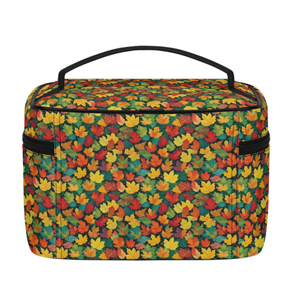 Colorful Leaves Leather Cosmetic Bag - DeRose Seasonal